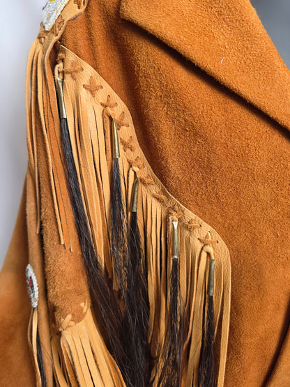 Vintage Sam Two Feathers Suede Fringe Beaded Coat CSHW