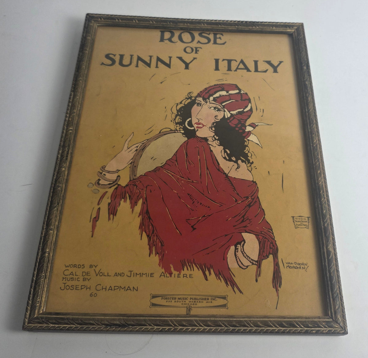 Vtg. Rose of Sunny Italy Print 1923