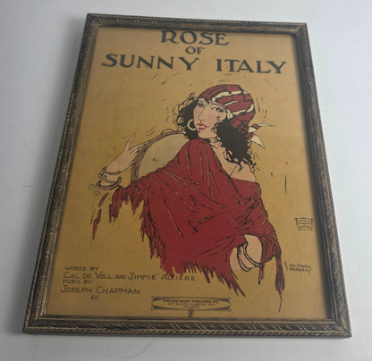 Vtg. Rose of Sunny Italy Print 1923