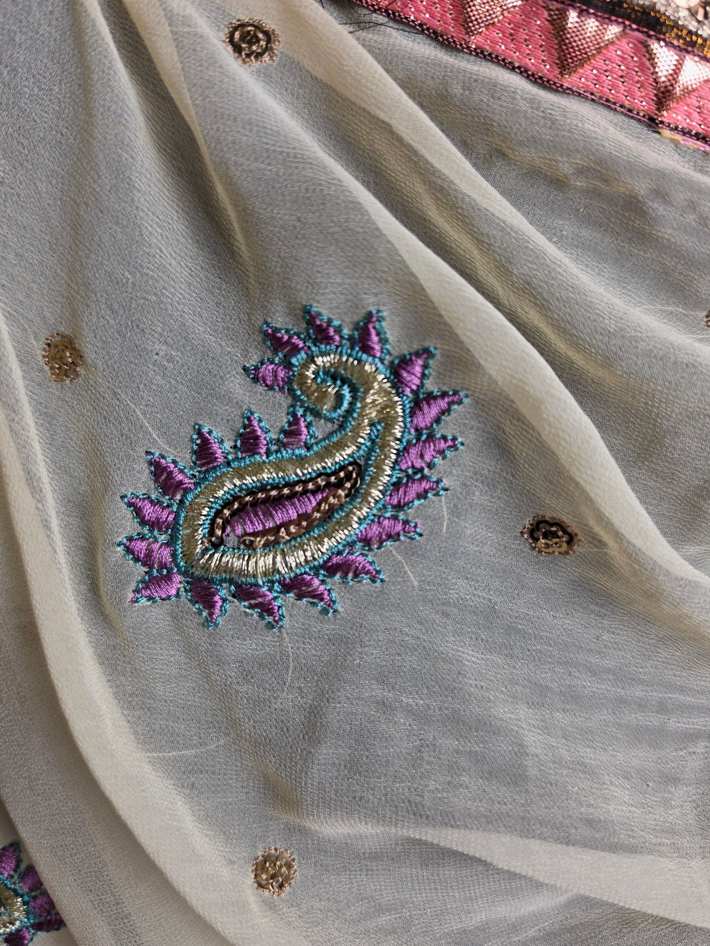 Vintage 1950s Sari Cream CSHW