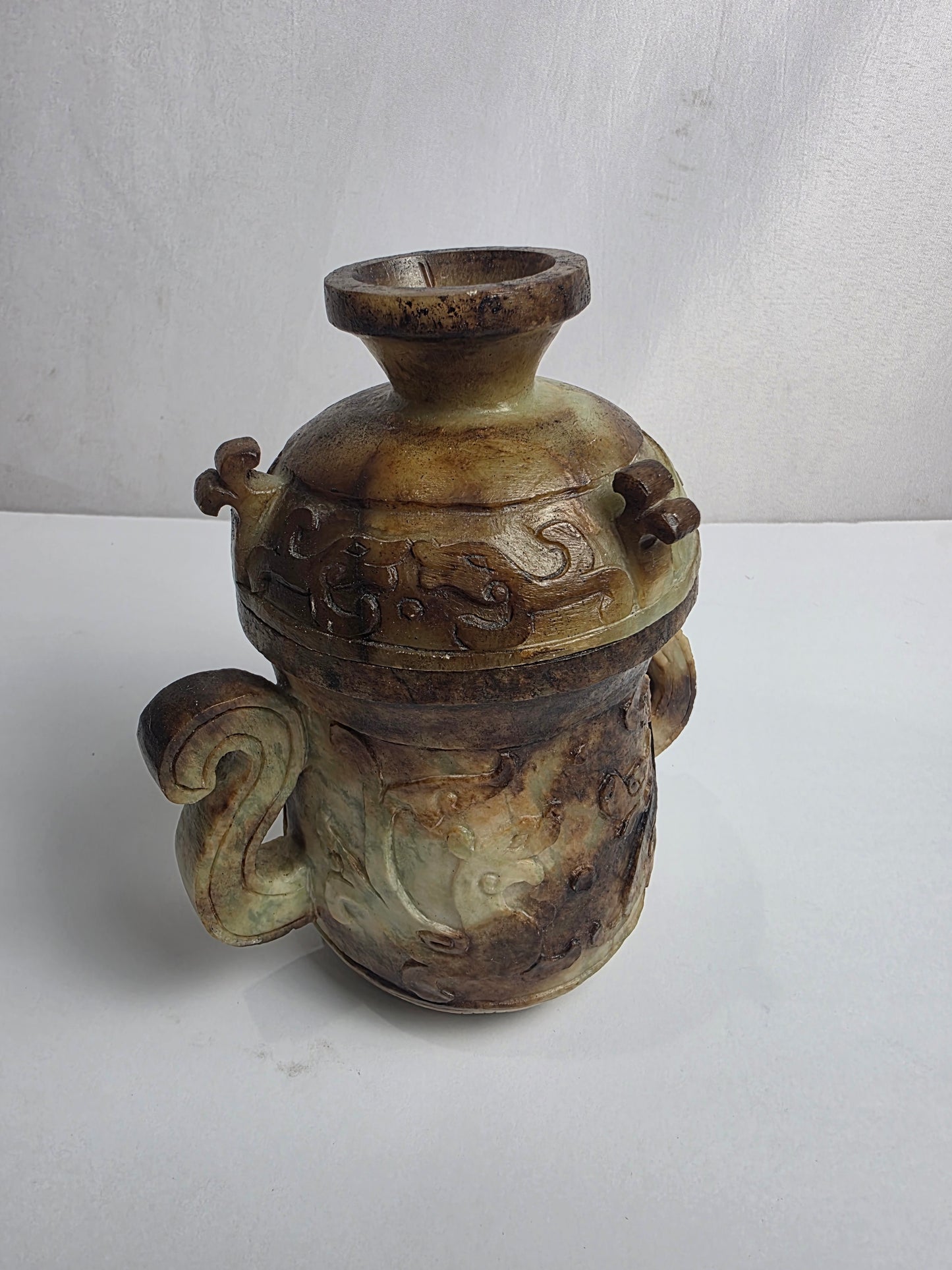 Vtg. Chinese Serpentine Soapstone Censor - CSHW