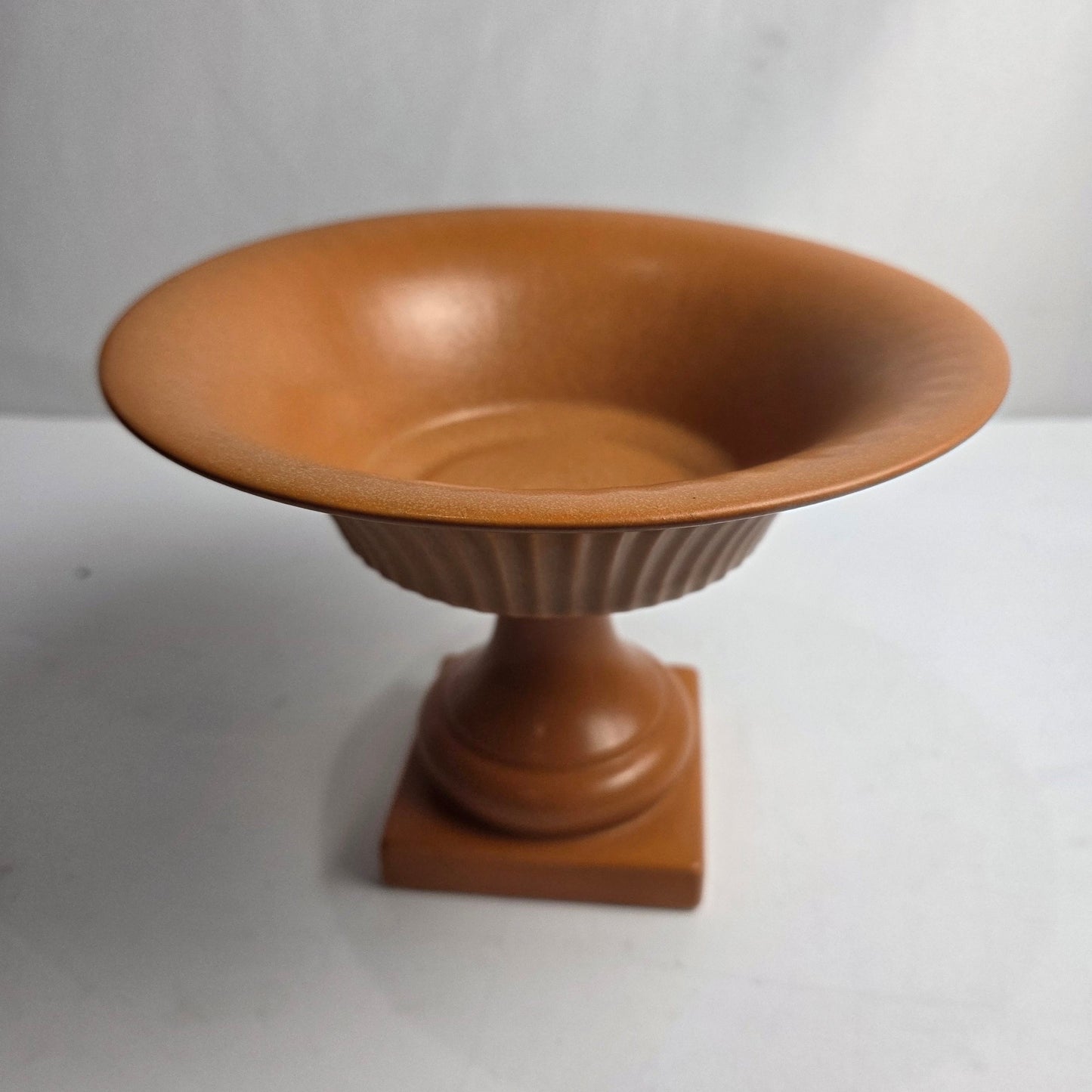 Vtg. Terra Cotta Ceramic Pedestal Urn Planter