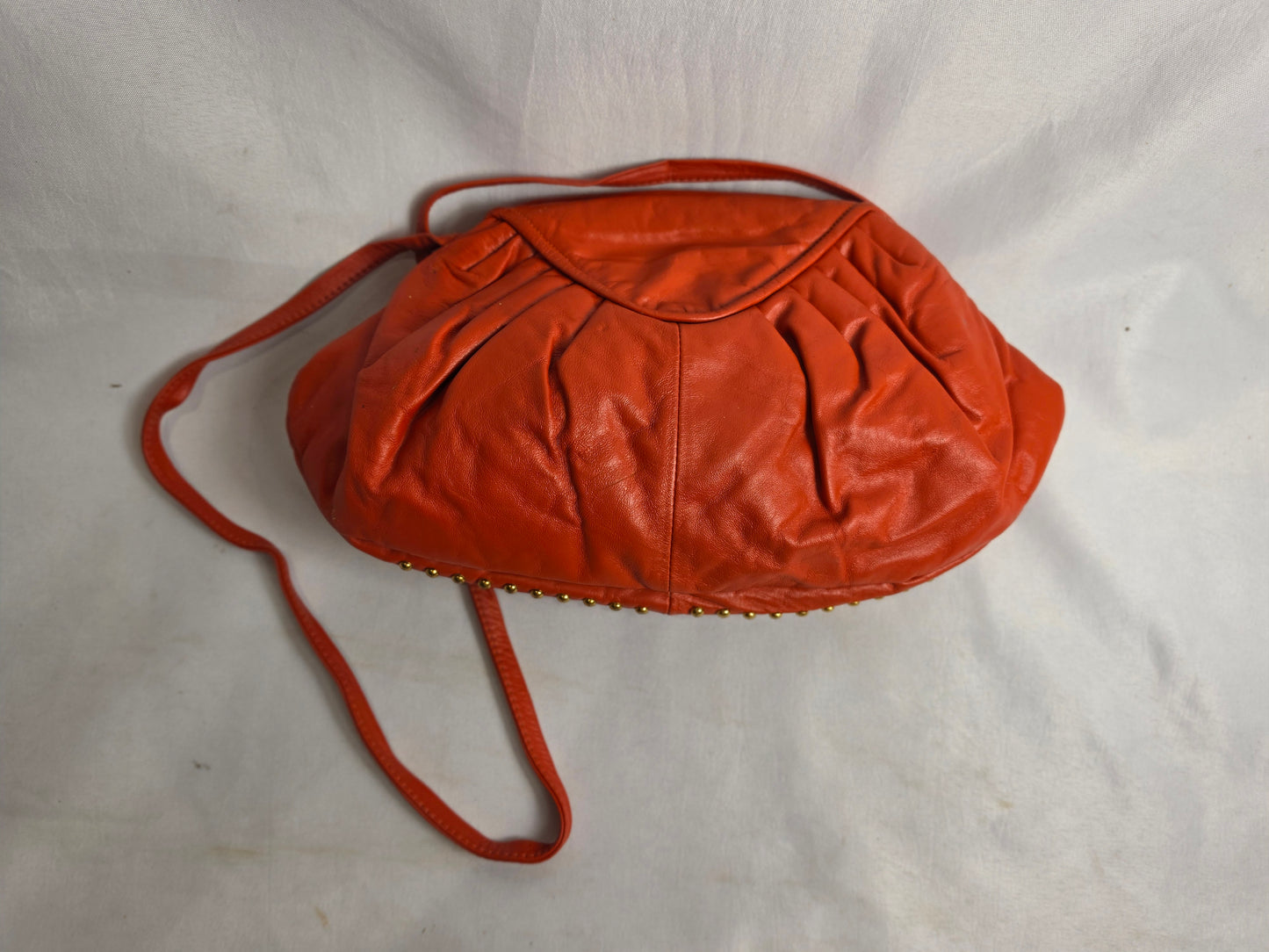 Vintage Leather Studded Crossbody Clutch CSHW