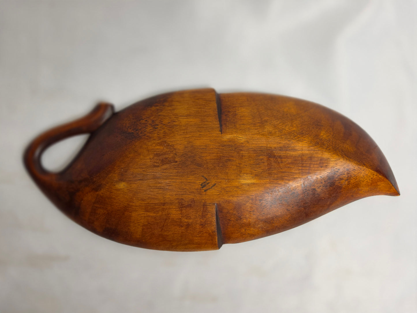 Vintage 1950s Wooden Leaf Bowl Hawaii CSHW