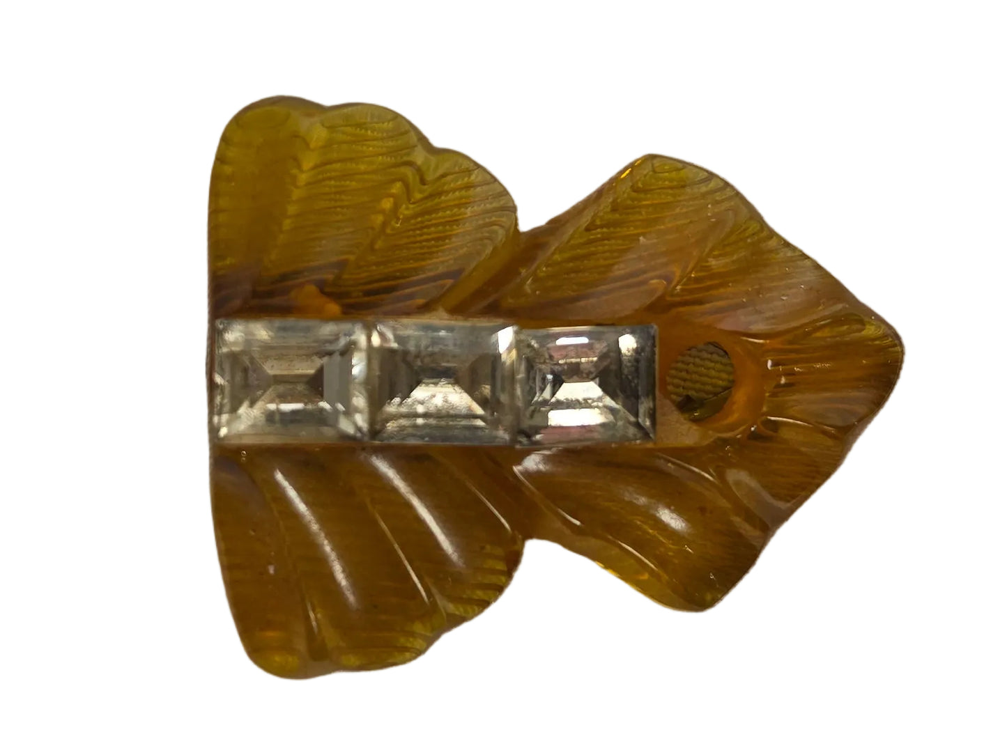 Vintage 1930s Bakelite & Rhiestone Clip By Weise CSHW