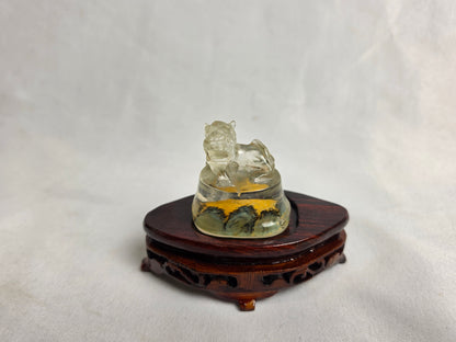 Vintage Chinese Reverse Painted Rock Crystal Snuff Bottle Set