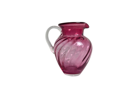Vintage Cranberry Hand Blown Glass, Juice, Milk, Syrup CSHW