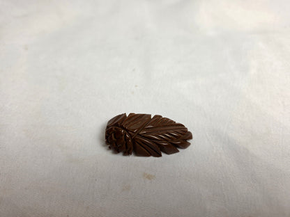 Vintage 1930s Bakelite Brown Carved Pineapple Clip By Weise CSHW