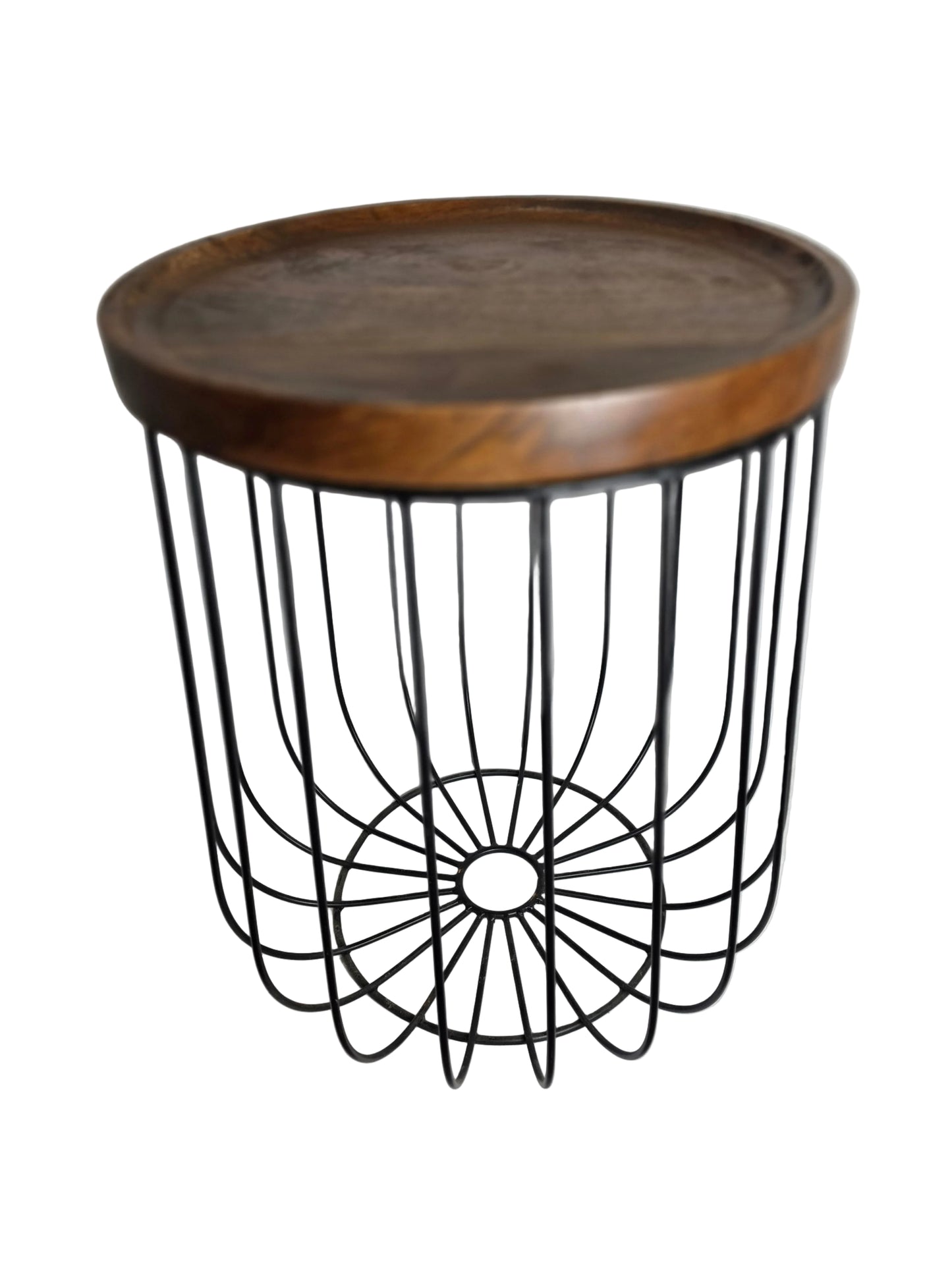 Vintage 1980 Drum Table Mango Wood India CSHW