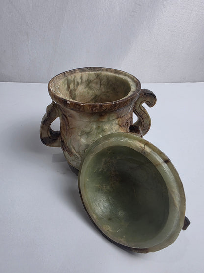 Vtg. Chinese Serpentine Soapstone Censor - CSHW