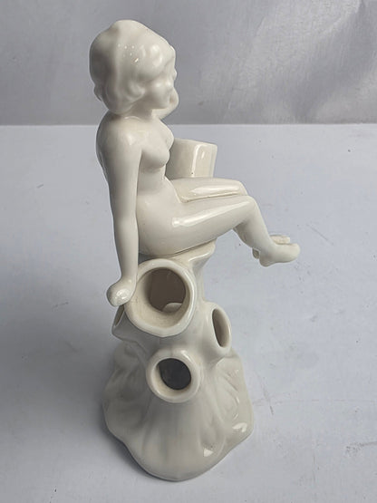 Vtg. Lenox Nude Lady Art Deco Flower Frog