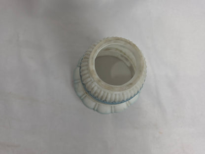 Vintage 1930s Milk Glass Lamp Shade White and Blue CSHW