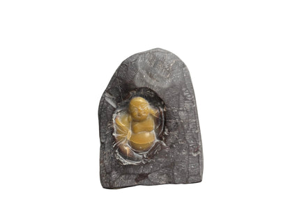 Vintage Chinese Buddha Inside a Soapstone Grotto CSHW