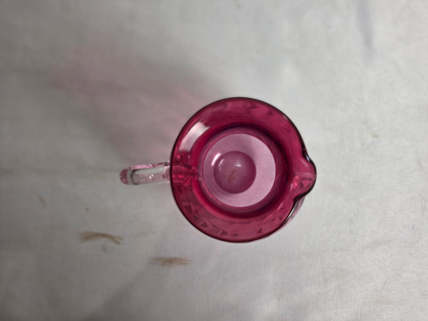 Vintage Cranberry Hand Blown Glass, Juice, Milk, Syrup CSHW