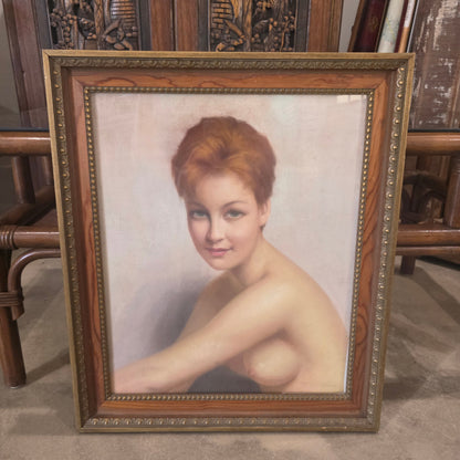 Vtg. Original Signed Nude Pastel