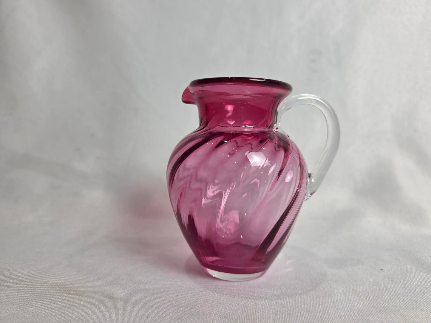 Vintage Cranberry Hand Blown Glass, Juice, Milk, Syrup CSHW