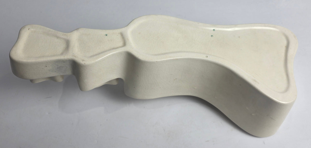 Vtg. MCM Cream Ceramic Stepped Candle Holder