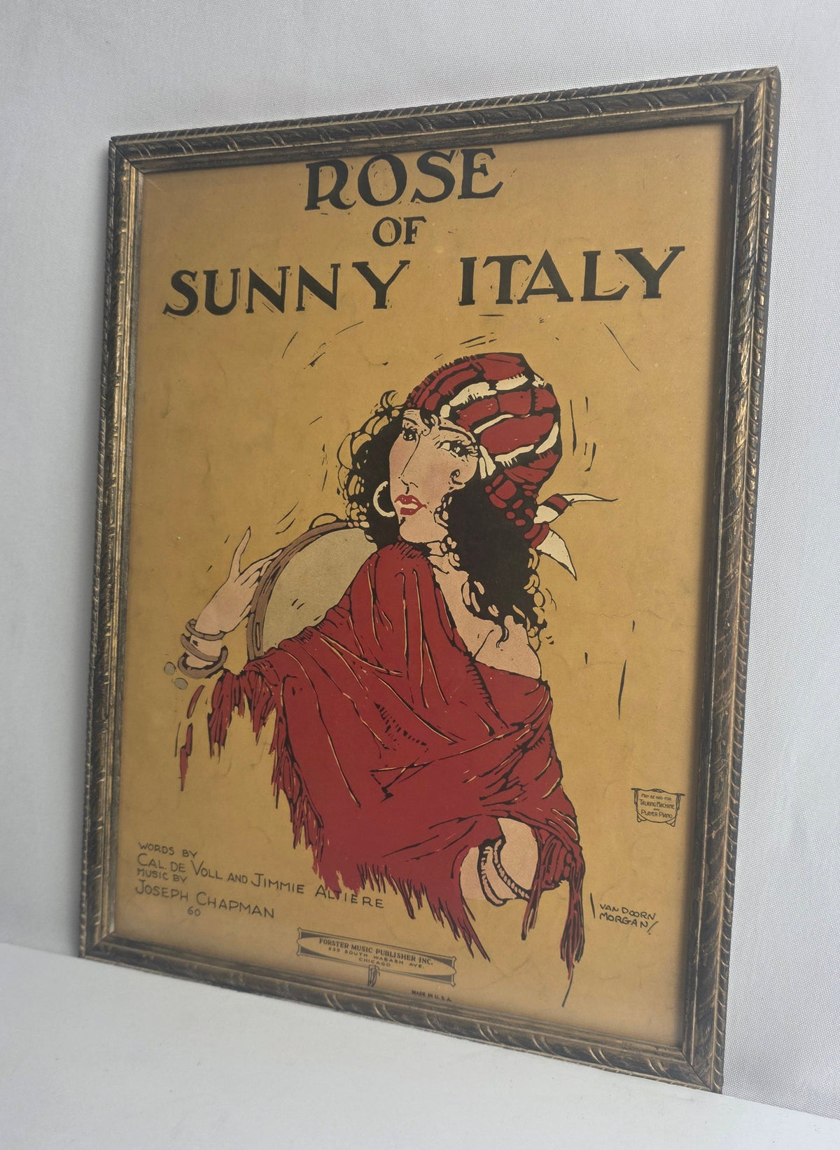 Vtg. Rose of Sunny Italy Print 1923