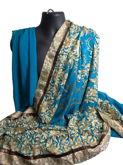 Vintage 1960s Sari Teal CSHW