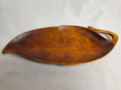 Vintage 1950s Wooden Leaf Bowl Hawaii CSHW
