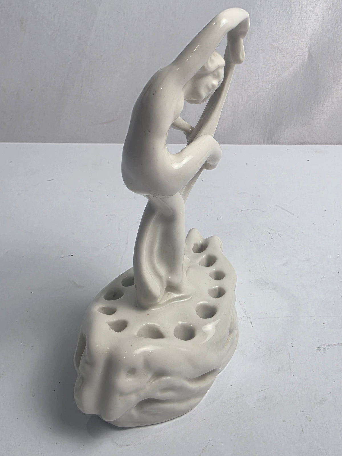 Vtg. Nude Lady Cowan Pottery Flower Frog