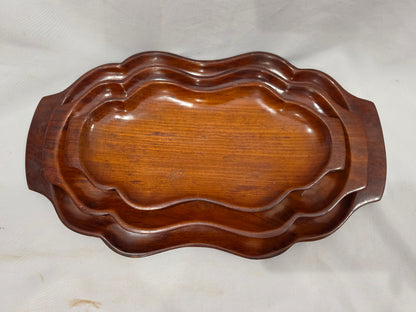 Vintage 1950 Wooden Tray Set of 3 CSHW