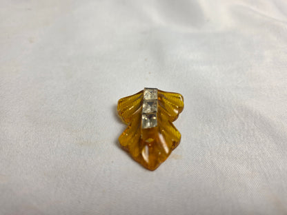 Vintage 1930s Bakelite & Rhiestone Clip By Weise CSHW