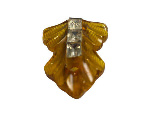 Vintage 1930s Bakelite & Rhinestone Clip By Weise CSHW