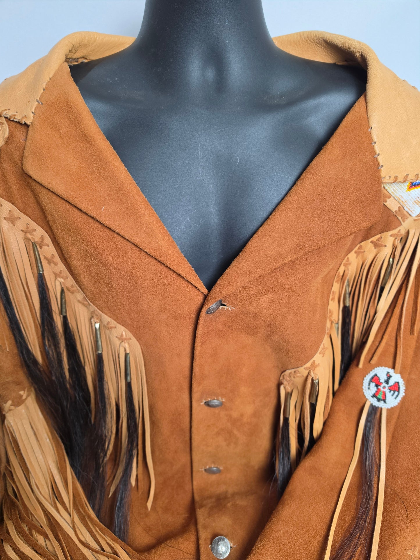 Vintage Sam Two Feathers Suede Fringe Beaded Coat CSHW