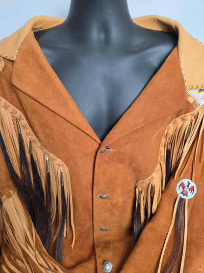 Vintage Sam Two Feathers Suede Fringe Beaded Coat CSHW