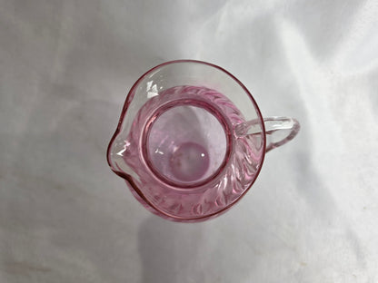 Vintage Pink Hand Blown Glass, Juice, Milk, Syrup CSHW