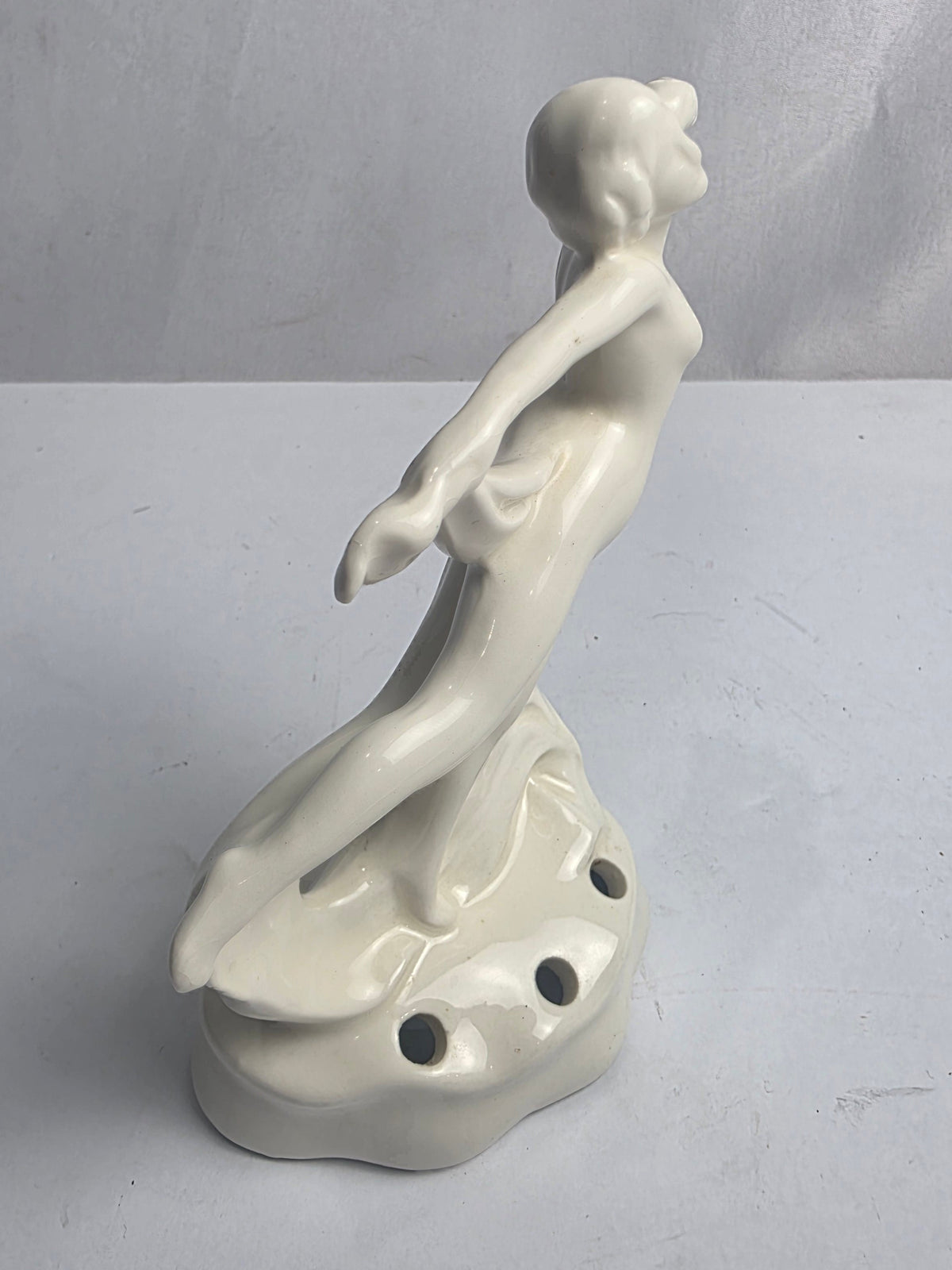 Vtg. German Ceramic Flower Frog Erphila Fayence
