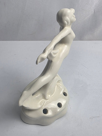 Vtg. German Ceramic Flower Frog Erphila Fayence