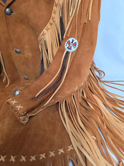 Vintage Sam Two Feathers Suede Fringe Beaded Coat CSHW