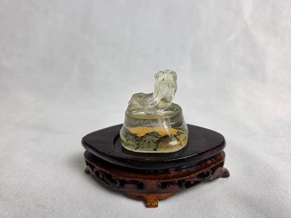 Vintage Chinese Reverse Painted Rock Crystal Snuff Bottle Set
