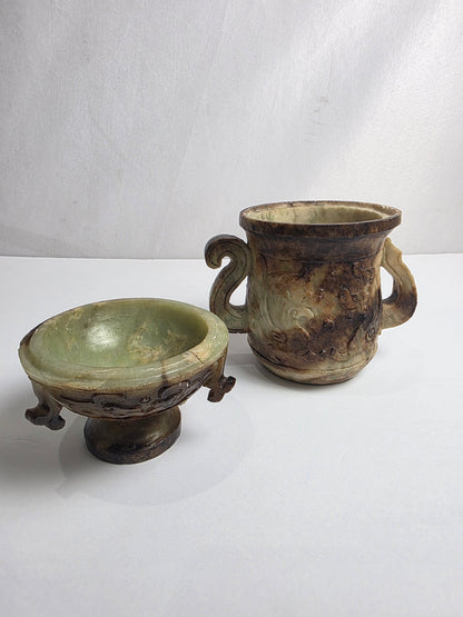 Vtg. Chinese Serpentine Soapstone Censor - CSHW