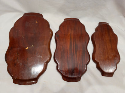 Vintage 1950 Wooden Tray Set of 3 CSHW