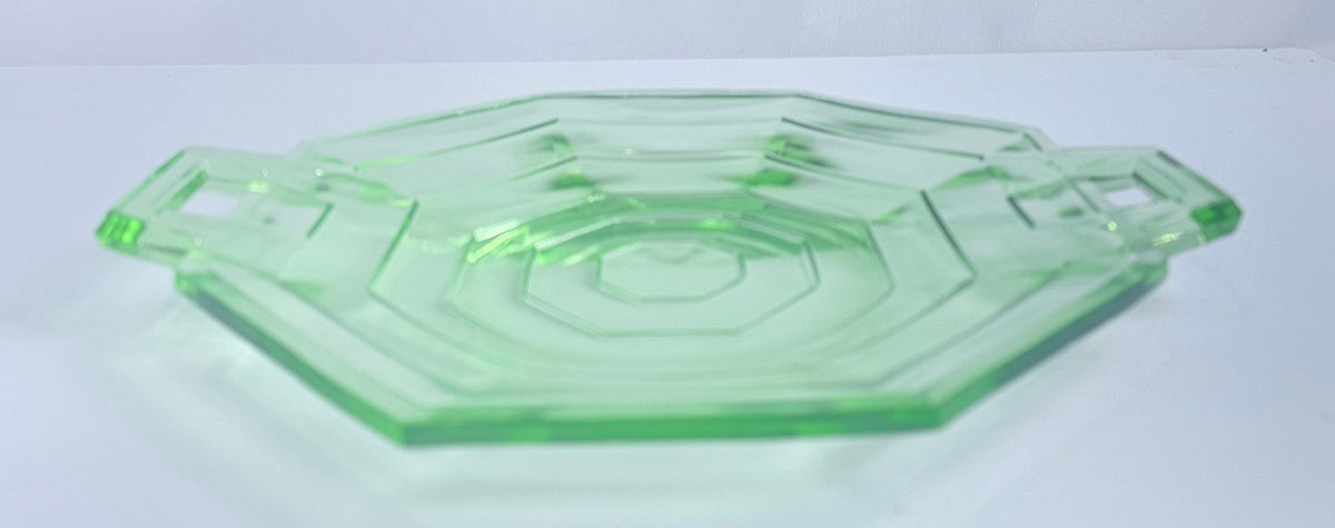 Vtg. Uranium Glass Platter