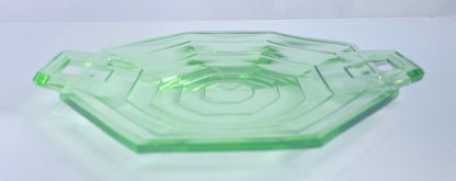Vtg. Uranium Glass Platter