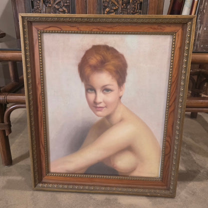 Vtg. Original Signed Nude Pastel