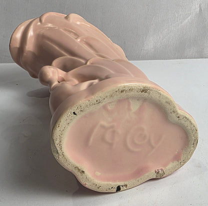 Vtg. Pink McCoy Swan Vase