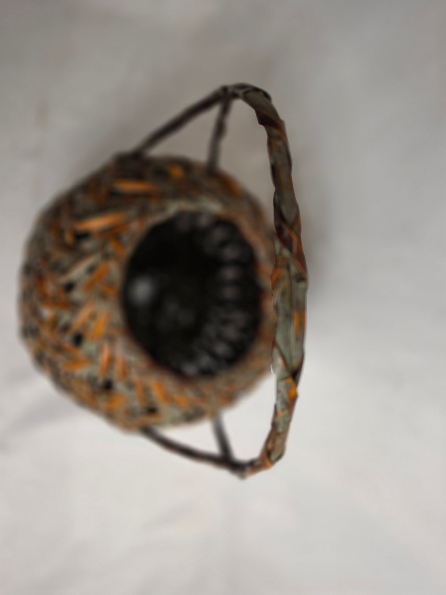 Antique Japanese Bamboo Ikebana Flower Basket CSHW