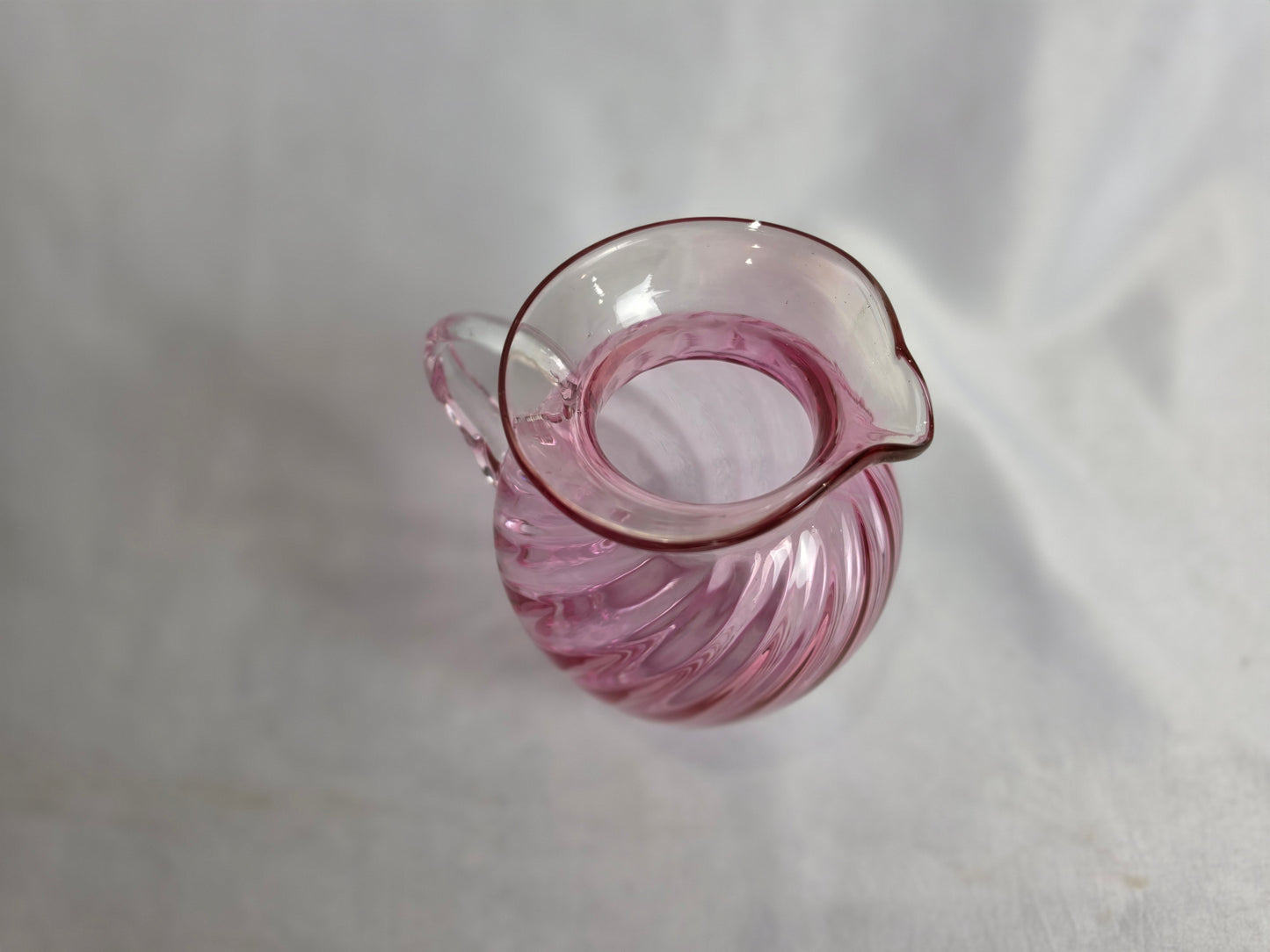 Vintage Pink Hand Blown Glass, Juice, Milk, Syrup CSHW