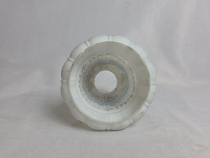 Vintage 1930s Milk Glass Lamp Shade White and Blue CSHW