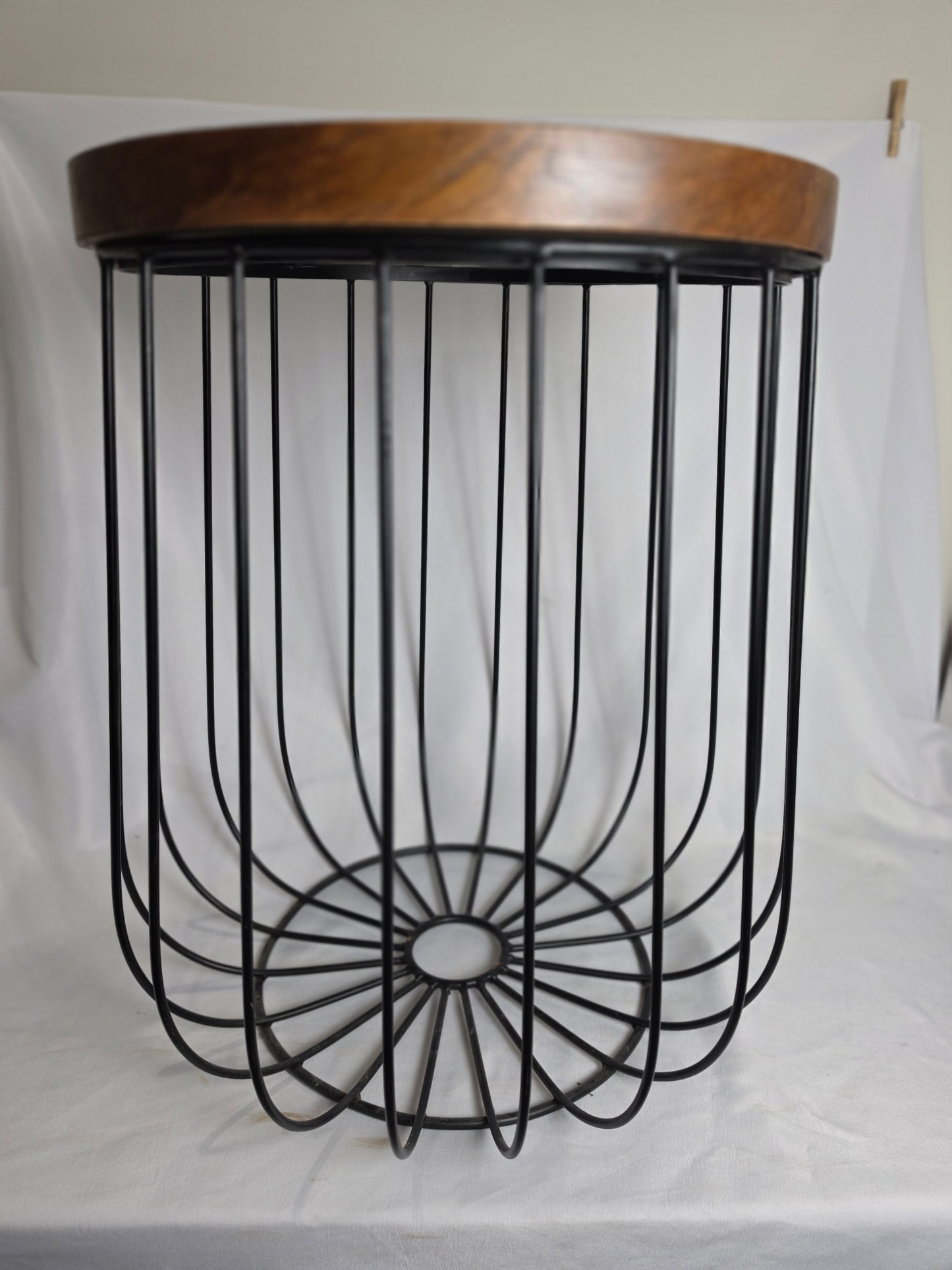 Vintage 1980 Drum Table Mango Wood India CSHW