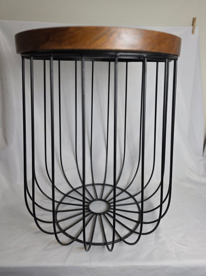 Vintage 1980 Drum Table Mango Wood India CSHW
