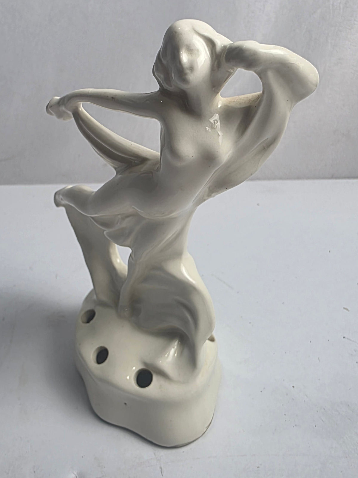 Vtg. German Ceramic Flower Frog Erphila Fayence