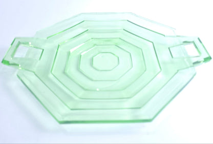 Vtg. Uranium Glass Platter