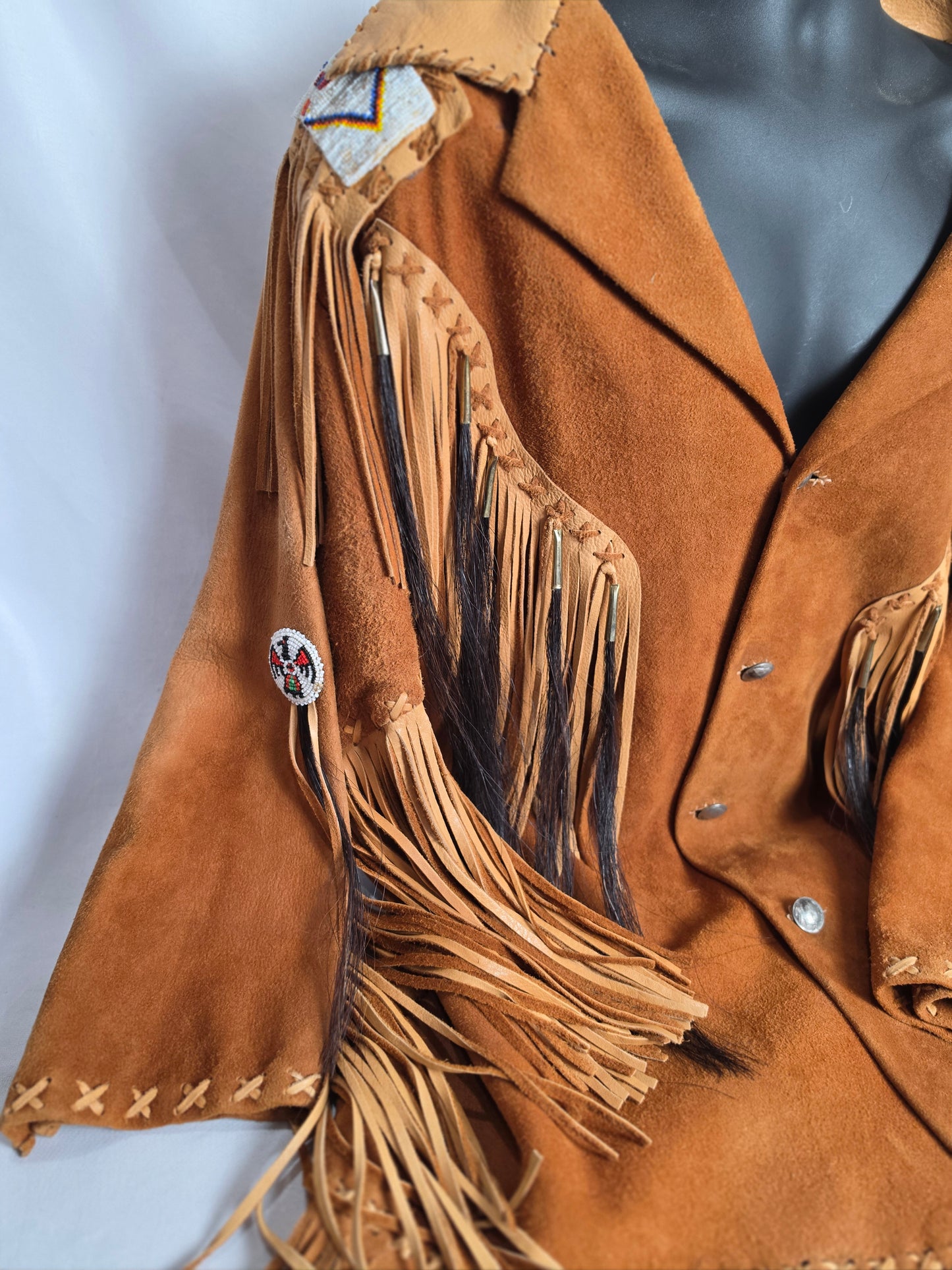 Vintage Sam Two Feathers Suede Fringe Beaded Coat CSHW