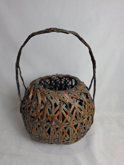 Antique Japanese Bamboo Ikebana Flower Basket CSHW